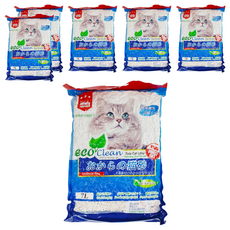 ECO Clean 艾可清 豆腐貓砂, 清新香味, 可沖馬桶, 1.5秒快速吸水, SGS檢測無毒, 原味, 7L, 6袋
