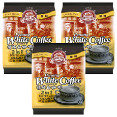 COFFEE TREE 咖啡樹 金裝檳城白咖啡 二合一 咖啡和奶精 450g (15小包x30g), 30g, 15包, 3袋