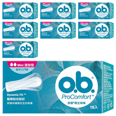 o.b. 歐碧 衛生棉條, 迷你型, 動態貼合設計, 絲柔表層, 16入, 16個裝, 8盒