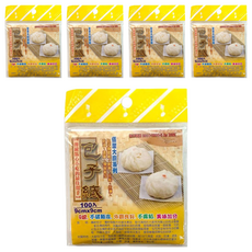 大廚 包子紙 蒸籠紙/蒸包紙/饅頭紙 100入, 5組, 9cmx9cm, 9 x 9cm, 100個, 5包