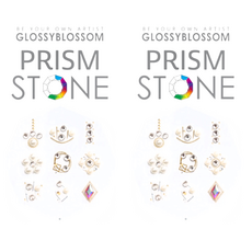GLOSSYBLOSSOM Prism Stone 寶石美甲裝飾貼紙, 自粘式美甲寶石, 沙斯塔雛菊款, 2組