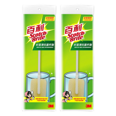 3M 百利好潔淨抗菌杯刷 握柄 27.5 × 2 × 1.2cm 海綿 19 × 5 × 2.5cm, XV651202865-4, 2支