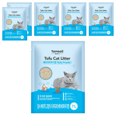 Tamsaa Basics 豆腐貓砂，嬰兒爽身粉味，7L, 嬰兒爽身粉香, 6包