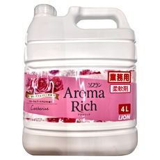 LION 獅王 Aroma Rich 衣物香氛柔軟精 玫瑰牡丹 粉色, 4L, 1罐