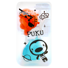 PUKU 藍色企鵝 PPSU寶寶好味湯叉組, 18個月以上適用, 耐熱195度, 飛碟, 湯匙1入 + 叉子1入 + 收納盒1入, 1組
