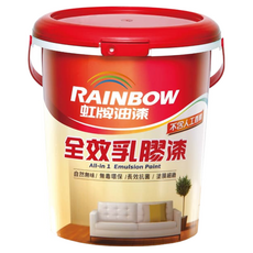 RAINBOW 虹牌油漆 458 全效乳膠漆 平光, All-in 1 Emulsion Paint, 自然無味/無毒環保/長效抗菌/塗膜細緻, 特白色, 1桶