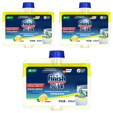 finish 洗碗機清潔劑 清新檸檬, 250ml, 3罐