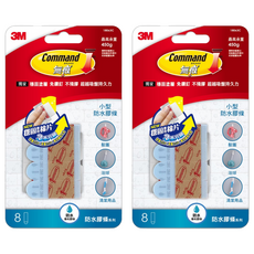 3M Command 無痕 防水膠條 小型 8入, 2組