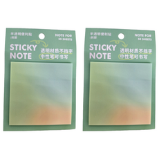 德德小品集 透明 便利貼 2本 Set, 超強黏性 書寫容易 防水材質 重複使用 一本50張, #85585 剎那, 1組