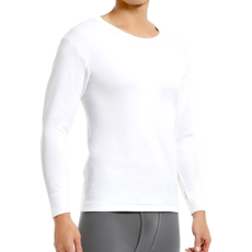 YUURSUn 宜而爽 62男厚長袖圓領, 厚棉 Classic Comfortable, L, 白色