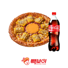 [실시간e쿠폰] [빽보이피자] 체다콘치즈 피자L + 코카콜라 1.25L 외