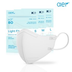 [무료배송][30매입] 아에르 라이트핏 KF80 화이트[S/M/L], 화이트, M