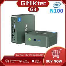 GMKtec 데스크톱 컴퓨터 미니 PC Alder Lake N100 윈도우 11 프로 인텔 12 세대 DDR4 8GB RAM 256GB ROM WiFi 6 BT52 G3, 2) No Ram No Storage BlackUK, 1개