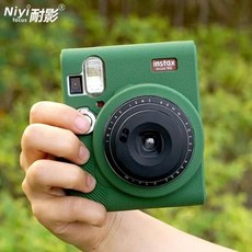 후지필름 인스탁스 미니 90 카메라용 소프트 실리콘 케이스 카메라 보호대 가방 블랙 그린 화이트 오렌지, 03 Green With Pen, 1개