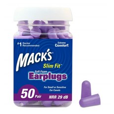 Macks 맥스 슬림핏 소프트 폼 이어플러그 귀마개 50쌍, 1개