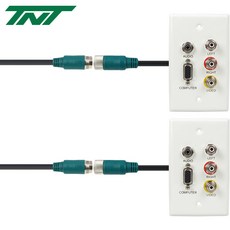  강원전자 TNT NM-TNTA25S8 RGB+스테레오 or 3RCA 월 플레이트 분리형(배관용) 케이블 25m, 1, 상세페이지 참조 