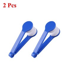 휴대용 안경 청소 문지름 선글라스 극세사 클리너 브러시, 2 Pcs Blue, 2 Pcs Blue