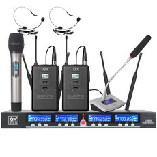 일반마이크 U4600 1개로4개 무선 회의 마이크 거위목타입 해드셋 칼라핀 연기 자유 매치, T03-본체+1핸드형 2허리걸이 1회의