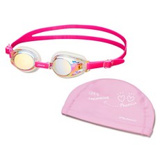 피닉스 아동 미러수경 PN 505JM + 스판수모 SET, PN 505JM_핑크 + 스판수모 Large_핑크, 1개