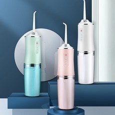 ELSECHO 휴대용 무선 수압조절 구강세정기 물칫솔 USB충전식, 흰색