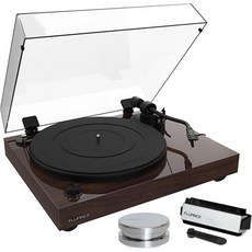 정품 플루언스 RT82 참조 Ortofon OM 10 카트리지 속도 제어 모터 레코드 무게 3 in 1 스타일러스 및 클리닝 비닐 액세서리 키트가 포함된 고충실도 턴테이블 플레, Walnut