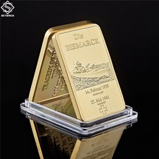 독일 다이 비스마르크 전함 골드 도금 덩어리 바/동전 1OZ 독일 해군 도이치 마린 골드 바 기념품 코인|비통화코인|, 1개, 단일