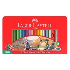 파버카스텔 틴케이스 일반 유성 색연필 60색, 단품