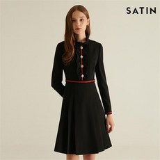 샤틴 프릴넥 배색 원피스 S204M611 11