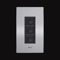 위너스 아루 모듈러 3구 8P+8P+8P CAT6 알루미늄 실버 모듈라 콘센트, 1개