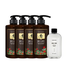 댕기머리 들애수 샴푸 500ml 4개+인삼추출물 200ml 증정, 들애수샴4