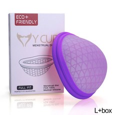 Friendly 삽입형 실리콘 생리컵 생리대 안전한 닉스컵 월경컵 L/S 사이즈, 보라색 L 상자, 1개, 1개입