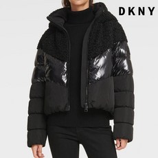 DKNY [미쿡언니] 디케이앤와이 쉐르파 후드넥 여성 푸퍼 패딩점퍼