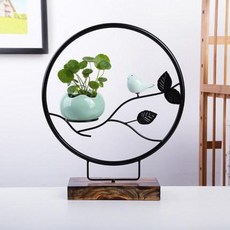 조립식 대형 예쁜 화분 북유럽 심플 그린라 워터 베이크 저장이 가능한 철골 화병, 01 중, 01 철공예배합청자A타입(식물불포함)