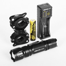  몬스터라이트 퀀텀 ML2400QT 베이직 거치대세트 LED 자전거라이트 전조등 전동킥보드 후레쉬 손전등, 퀀텀 베이직 거치대세트 블랙, 1개 