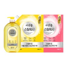 자연퐁 스팀워시 주방세제 레몬향 750ml + 리필 1L 2개 증정, 애플향 750ml+리필 1L2개(레몬&애플)