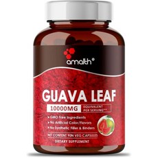 AMALTH Guava Leaf Extract10:1 Maximum Strength Equivalent to 10000mg with Piperine 90 Veg Capsules, No, 1개