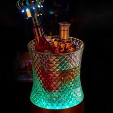 빛나는 아이스 샴페인 버킷 LED 투명 아크릴 맥주 바 고객 모임 카니발 크리스마스 축제, 06 D, 1개