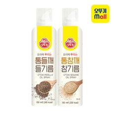 오뚜기 통들깨 들기름+통참깨 참기름 세트(스프레이), 1세트, 150ml