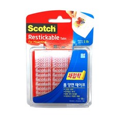 쓰리엠 Scotch R100 스카치 재접착 폼 양면 테이프 25.4mmx25.4mm 18매입, 1개