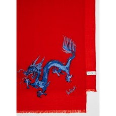 Paul Smith Wool Year Of The Dragon Scarf M1A-150M-L683-25-0 Red