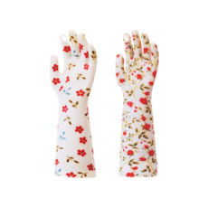 Flower Pattern 더질긴 신형니트릴 설거지 장갑 손시림 방지 설거지장갑 김장 설거지 세차 주방 M L, 4벌, 중(M)