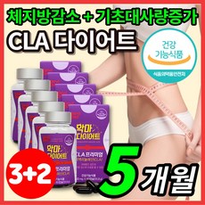 독일 토날린 CLA 공액 리놀레산 다이어트 씨엘에이 홍화씨유 기초대사량 증가 단기간 1주 2주 3주 4주 일주일 한달 먹으면서 다이어트 운동 전 후 영양제, 5박스, 60캡슐