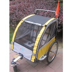 자전거 트레일러 3 in 1 Twins 20 인치 큰 바퀴 아기 유모차 Foldable Kids Jogger 2 인용 야외 왜건, [04] YELLOW, 1개