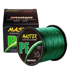  BAKAWA 멀티필라멘트 PE 라인 일본 잉어 와이어 12 가닥, 12 Strand Green, 1000M-0.425MM-100LB 
