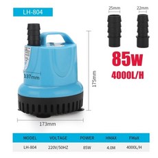 소형 미니 펌프 배수용 수중 펌프 2마력 220v 양수기 101825456085105w 600-4500lh 잠수정 워터 수족관 물고기 연못 탱크 주둥이 마린 온도 제어 176, 85W, EU 플러그, 1개