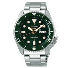 Seiko 5 Five SRPD63 Automatic Dive Watch 100 Meter Water Resistant Green Dial