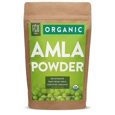 Organic Amla FGO 암라 파우더 아말라키 453g Amalaki Resealable Kraft Bag, 1개