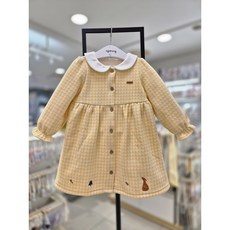 아가방[동아쇼핑점] 원피스신상/ 외출복/ 백일 돌원피스/ 톡톡한 원단 원피스 기모 안감/ 여우 자수 무늬/ 돌 행사 멋내기 드레스/ 카라 원피스/ 클라벨체크원피스