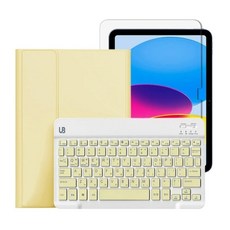 오너클랜 아이패드 9세대 호환 키보드 케이스+키보드+필름 1매[WC836E8], 블랙/고광택 보호필름, 블랙