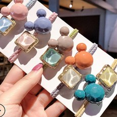 방울헤어타이귀욤생쥐Beads헤어타이컬러Hair끈 옵션 그린 노랑 블루 아이 핑크 + 94218부청